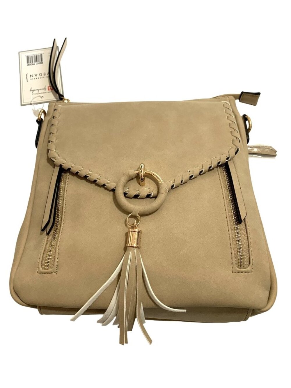 NWT Jen & Co Faux Leather Layla Crossbody Bag With Tassel Accent Purse